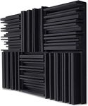 YGM Acoustic Foams® Line Diffuser Studio Absorption Foam Wall Panel - PACK of 36, Charcoal Black, 12'' X 12'' X 2'' Broadband Sound Absorber - Periodic Groove Structure