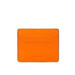 grande 3633 Genuine Leather Card Holder for Women and Men Super Slim Minimalist Small Snap Wallet (Orange)