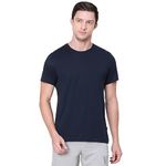 Van Heusen Athleisure Men T-Shirt - Cotton Rich - Smart Tech, Easy Stain Release, Anti Stat, Ultra Soft, Moisture Wicking_60021_Navy_XL