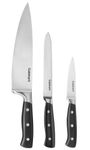 CUISINART Classic Triple Rivet 3-Piece Knife Set, 8" Chef's, 5.5" Utility and 3.5" Paring, Black