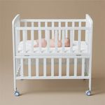 Flwrgirl Convertible Mini Baby Crib - Portable Bedside Bassinet with Mattress Included,3 Heights Baby Crib