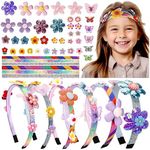 Headbands Gifts for 7 8 9 Year Old Girl Making Kits: Flower Craft Kits for Princess Girls Age 6 - 12 Toy Set Art and Craft for Girls Kids Age 6 7 8 Hair Accessories Creative Sets for Girl Age 12