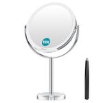 Auxmir 10X Magnifying Makeup Mirror, 6’’ Double Sided 1X / 10X Magnifying Tabletop Mirror with High Definition, 360° Rotation Free Standing Vanity Mirror for Dressing Table, Desk, Bathroom, Bedroom