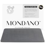 Mondano Stone Bath Mat, Diatomaceous Earth Shower Mat, Bathroom Mat - Stone Bath Mats for Bathroom, Diatomaceous Earth Bath Mat (Graphite Grey)