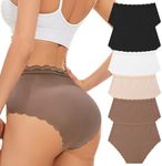 Cevapro High Waisted Underwear for Women Sexy Lace Seamless Panties Full Coverage Soft Stretch Ladies Briefs