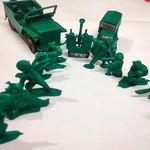 Chuz N Pick 15 Piece Plastic Army Toys Soldiers Set with Army top $ Jeep Kids Playing Model Making Educational Purpose