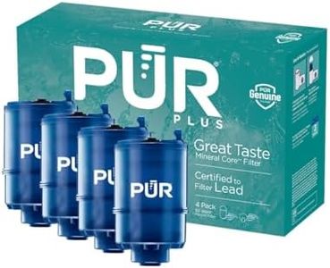 PUR Plus Faucet Mount Water Filter Replacement with Mineral Core for Great Taste, 4 Pack, RF9999-4,Blue