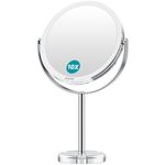 Auxmir 10X Magnifying Makeup Mirror, 6’’ Double Sided 1X / 10X Magnifying Tabletop Mirror with High Definition, 360° Rotation Free Standing Vanity Mirror for Dressing Table, Desk, Bathroom, Bedroom