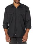 Dickies Men's Long/S Work Shirt Workwear, Black, Medium