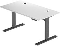 Progressive Desk Standing Desk 60" x 30" - Dual Motor, 3 Stages Height Adjustable Stand Up Desks for Home Office, 60 inch - Warm White, Black Frame