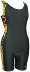 Adoretex Women's Plus Size Unitard Swimsuit, Water Aerobic Boyleg Bathing Suit Size 20-24 - FU006P - Black/Gold-22