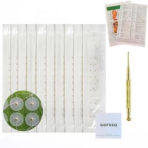 GGFSSQ Ear Seeds Acupuncture Kit - 200 Pieces - Acupressure with Ears Seed, with Bonus Free Chart and Brass Acupressure Probe - for Balance & Wellness (gold-200pcs)