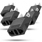 European Adapter 5 Pack, Fosmon Type C EU to USA & Canada Travel Adapter Plug, 2 Prong Universal Power Converter (Black)