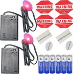 Fake Car Alarm, Dummy Car Alarm,(Batteries Included) LED Light Simulate Imitation Security System, Warning Anti-Theft Flash Blinking Lamp (2Pack, Red)