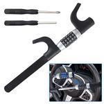 CarBole Car Steering Wheel Lock Password Universal,Zinc Alloy Lock Cylinder,Keyless Unlock,Password Car Security Anti-Theft Device Fit for Cars, Trucks, Vans and SUVs (Black)