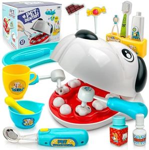 Smilesskiddo Dentist Kit for Kids - 26 Pcs Doctor Play Set with Dental Tools and Medical Accessories, Pretend Play for Toddlers - Educational Gifts for Girls Boys 3 4 5 6 7 8