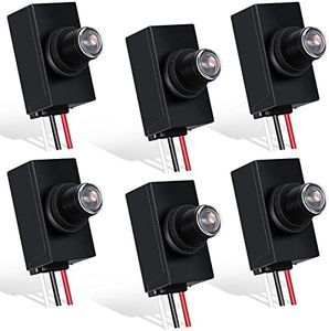 Flutesan 6 Packs Dusk to Dawn Sensor for Outdoor Lighting 100-277V Photocell Switch Light Photoelectric Sensor Photo Eye Control Most Outdoor Lamp Fixtures Bulbs, Waterproof