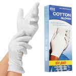 CARA Moisturizing Eczema Cotton Gloves, Medium, 6 Pair