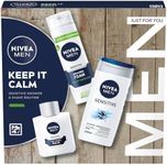 NIVEA MEN Keep It Calm Gift Set (3 Products), Men's Skincare Gift Set for Sensitive Skin with Shower Gel, Shaving Foam, and Post Shave Balm