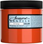 Jacquard Fabric Paint for Clothes - 8 Oz Textile Color - Orange - Leaves Fabric Soft -Permanent and Colorfast- Professional Quality Paints Made in USA