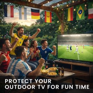 kwmobile Outdoor TV Cover for 43" – Black Polyester Protective Sleeve