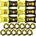 Kajaia 24 Pcs Softball Party Favors Softball Cosmetic Bag Sport Hair Scrunchies Softball Bracelet Travel Pouch Canvas Makeup Bags Softball Hair Ties Bands for Women Girls Team Gifts(Elegant)