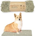 My Doggy Place Microfiber Dog Mat for Muddy Paws, 18" x 24" Oatmeal - Absorbent and Quick-Drying Dog Paw Cleaning Mat, Washer and Dryer Safe - Non-Slip Rubber Backed Dog Floor Mat, Small