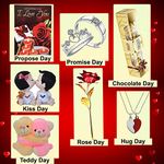 Saugat Traders Valentine Day Week Gift Combo for Boyfriend, Girlfriend - Valentine Gift 7 Days Combo Hamper - Pack of 7 Item