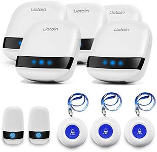 LIOTOIN Caregiver Pager Wireless SOS Call Button Nurse Alarm System Home/Elderly/Patient/Disabled/School Call Bell 5 Transmitter 5 Plug-in Receiver (600+ft Operating Range)…