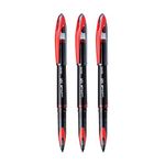 UNI-BALL Air UBA188M 0.5mm Roller Ball Pen | Waterproof Bold Ink | Water & Fade Resistant | Long Lasting Smudge Free Ink | School and Office stationery | Red Ink, Pack of 3