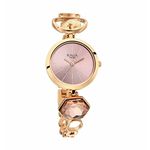 Titan Raga Women's Grace Analog Watch: Mother of Pearl Pink Dial & Rose Gold Band Ornate Bracelet Metal Watch-NS2606WM09