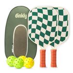 Dinkly Pickleball Paddles Set of 2 - USAPA Approved Graphite/Fiberglass Pickleball Racket, 2 Rackets, 4 Balls and 1 Portable Carry Bag, Pickle Ball Set for Men Women, Wave Check