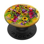 PopSockets Cell Phone Button Pop Out Holder for Hand Yellow Sunflowers PopSockets PopGrip: Swappable Grip for Phones & Tablets