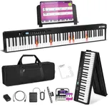 EYTSE 88 Key Folding Piano Keyboard, Full-Size Semi-Weighted Key Portable Piano Keyboard with Light up Keys Wireless & MIDI 88 Keys Foldable Electronic Keyboard Piano for Beginners, Kids, Adults