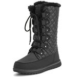 Polar Boot Womens Tall Durable Faux Fur Winter Rain Snow Waterproof Outdoor Calf Boots - 5 - BLK38 AYC0533