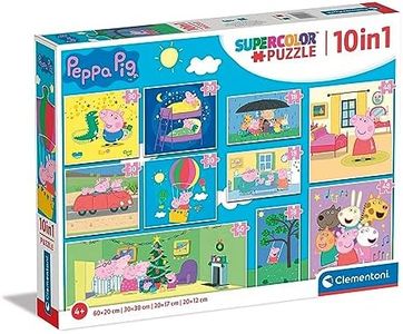 Clementoni 20271 Supercolor Peppa Pig Jigsaw 10 Different Images (3 18, 30, 2 48 and 1 60 Pieces), Kids 4 Years Puzzles, Made in Italy, Multi-Coloured, Medium
