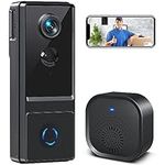 XTU Wireless Video Doorbell Camera with Chime, 1080P HD Smart Video Door bells with Camera PIR Motion Detection Night Vision Battery Powered 2-Way Audio, Works with Alexa & Google Home