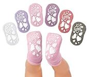 Anole Newborn & Infant Baby Socks - 6 Pairs - Ankle Girls Boys with Soft Cotton Cushion (Girls, 3-6 Months)