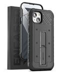 ENCASED Pantera Armor Case Designed for iPhone 14 PLUS with Built in Screen Protector - Ultra Rugged [MIL Spec] Full-Body Shockproof Armor with Kickstand (Black)