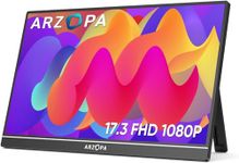 ARZOPA 17.3'' Portable Monitor,103% sRGB FHD 1080P IPS Gaming Monitor Laptop Monitor with Built-in Kickstand Speaker HDMI USB C 60Hz External Screen for PC MacBook Mobile Xbox PS5