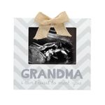 Little Blossoms Grandma I Can't Wait to Meet You Chevron Sonogram Frame, Gray & White