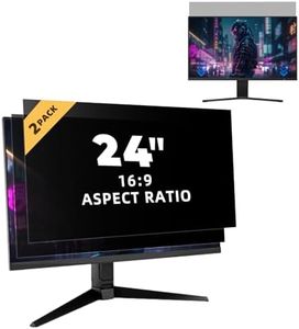 Yamaya 2Pcs Computer Monitor Privacy Screen 24 Inch, Removable 16:9 Aspect Anti Glare Blue Light Computer Monitor Privacy Filter Screen Protector for 24 Inch Widescreen Monitor