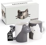 MIAMIO - Kissing Cat Mugs Set/Coffee Cups, Cat Lover Gifts for Men/Women - Signature Collection