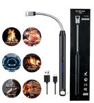 ZODZE USB Plasma Rechargeable Electric Gas Lighter for Kitchen, Pooja Room, Candles, BBQ, Multi Purpose - 360 Degree Flexible & Windproof (Multicolor)