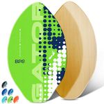 BPS 'Gator' 40 Inch No Wax Needed Skim Board - High Gloss Coated Wood Skimboard with EVA Pads - Skim Board for Beach or Flatland (Green)