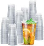 Prestee 400 Clear Plastic Cups - 16 oz Plastic Cups - Disposable Cups - PET Clear Cups - Plastic Water Cups - Plastic Beer Glass - Clear Plastic Party Cups - Holiday & Christmas Party Supplies