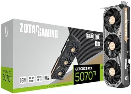 ZOTAC Gaming GeForce RTX 5070 Ti Solid SFF OC DLSS 4 16GB GDDR7 256-bit 28 Gbps PCIE 5.0 Gaming Graphics Card, IceStorm 2.0 Advanced Cooling, ZT-B50710J3-10P