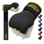 UTOXIA Boxing Hand Wraps Inner Gloves, Pro Boxing Elasticated Gel Gloves for Combat Sports, Pro Grip Boxing Inner Gloves For Men and Women (Black, L)