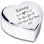 NANNY WE LOVE YOU TO THE MOON & BACK Silver finish TRINKET BOX Gift Gifts Presents Ideas for Her Birthday Christmas Mothers Day