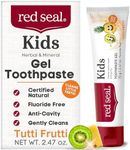 Red Seal Kids Toothpaste - Tutti Frutti Flavor, Fluoride Free, No Synthetic Colors, Paraben & SLS-Free, Vegan, Cruelty-Free, NATRUE Certified - Ideal for Parents Seeking Natural Oral Care, 2.47oz